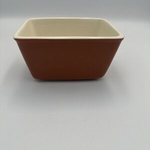 Longaberger Pottery Small Loaf Pan Baking Dish 8 X 4" Rectangle Spice Orange